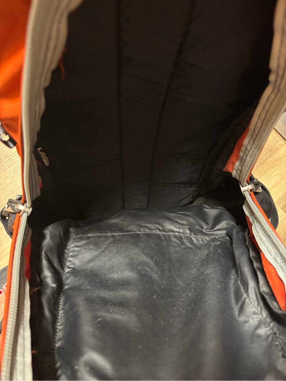 Vintage The North Face Recon Backpack Orange Grey Y2K Equipment Era - Picture 12 of 15